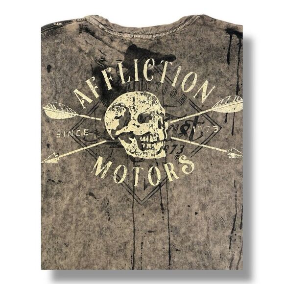 Affliction Y2K Reversible T-Shirt Distressed Size Extra Extra Large - Picture 6 of 9